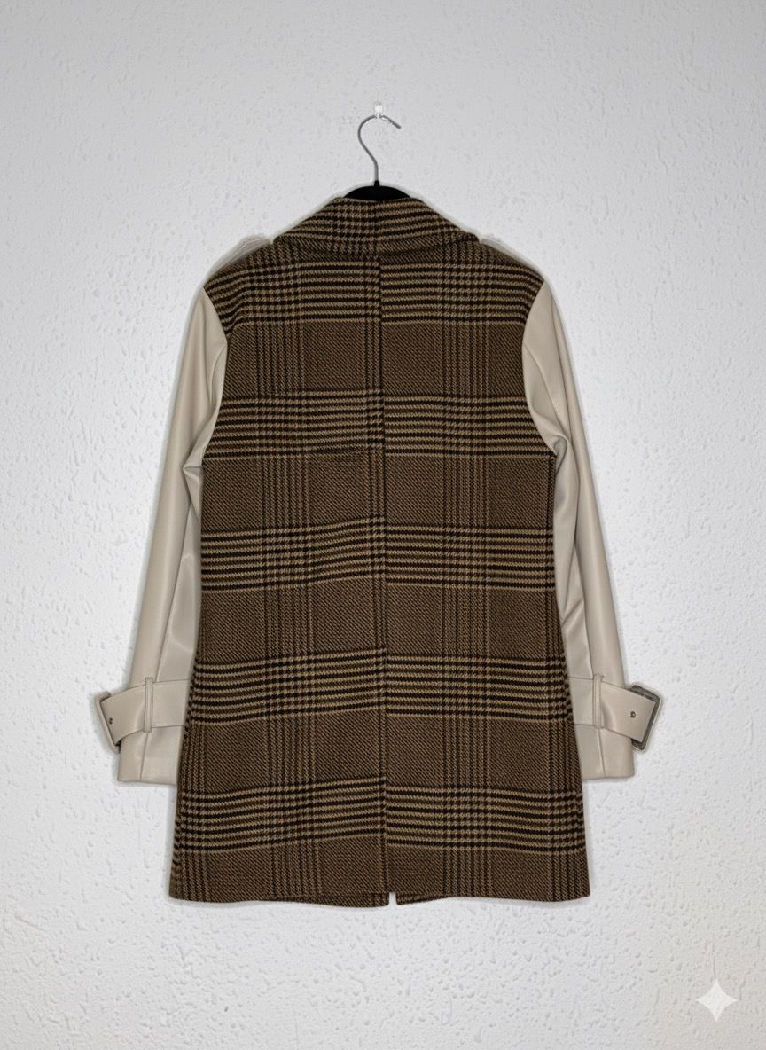 Blazer ‘Mix’ de Príncipe de Gales y Polipiel