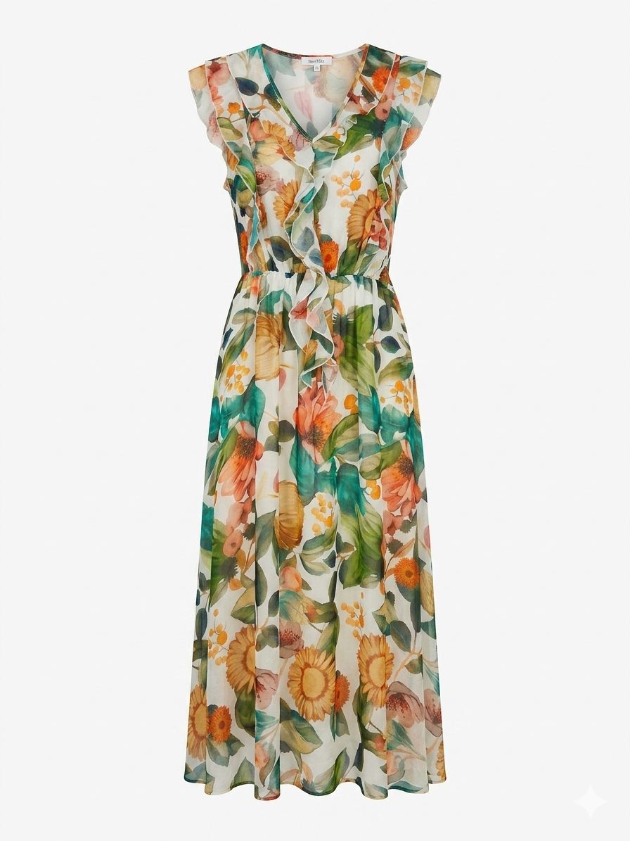 Vestido Midi Floral | Aura de Verano