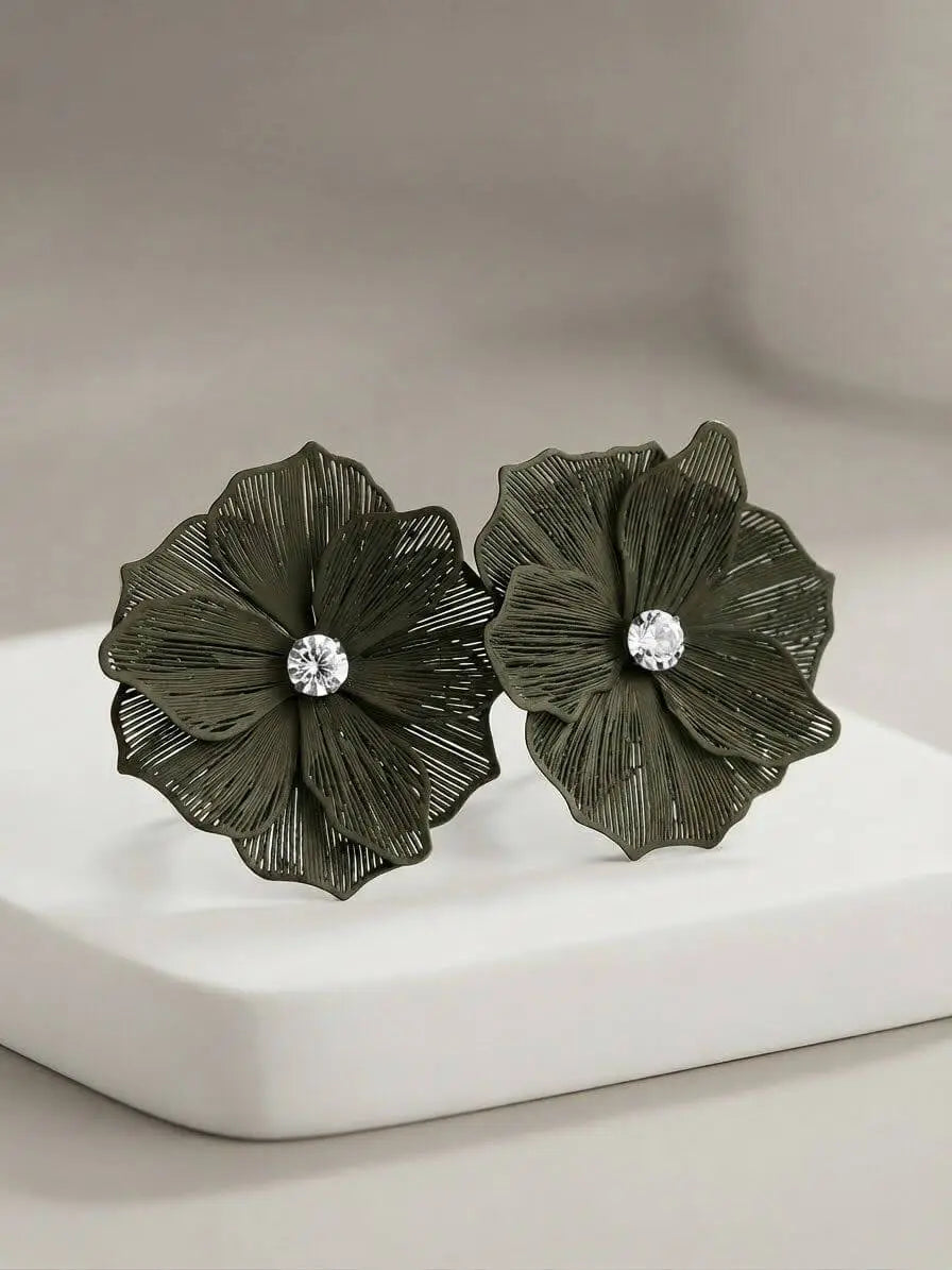 Pendientes | Flor Pétalos Texturizados