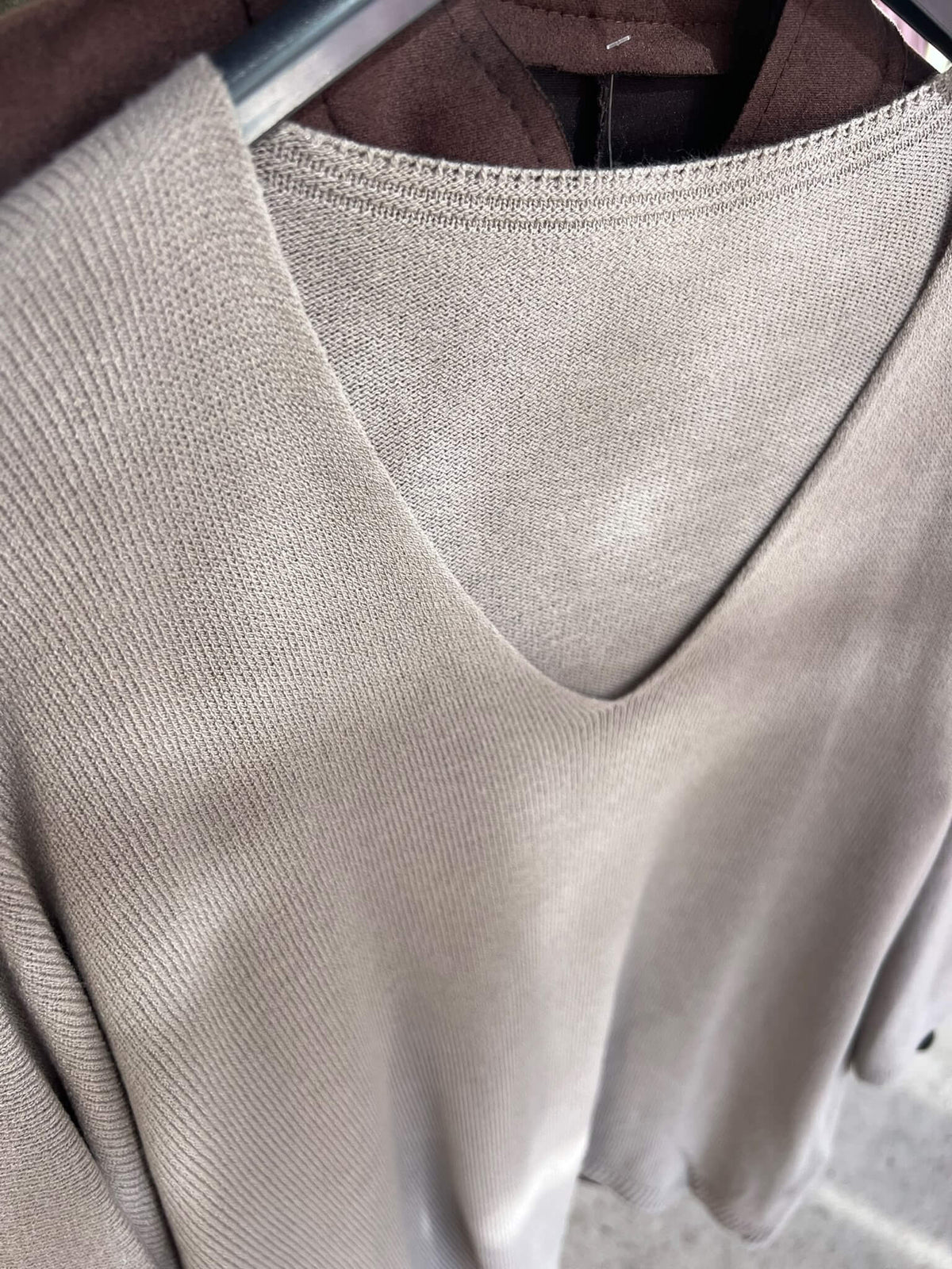 Jersey Punto Fino | Cuello en V Manga Murciélago