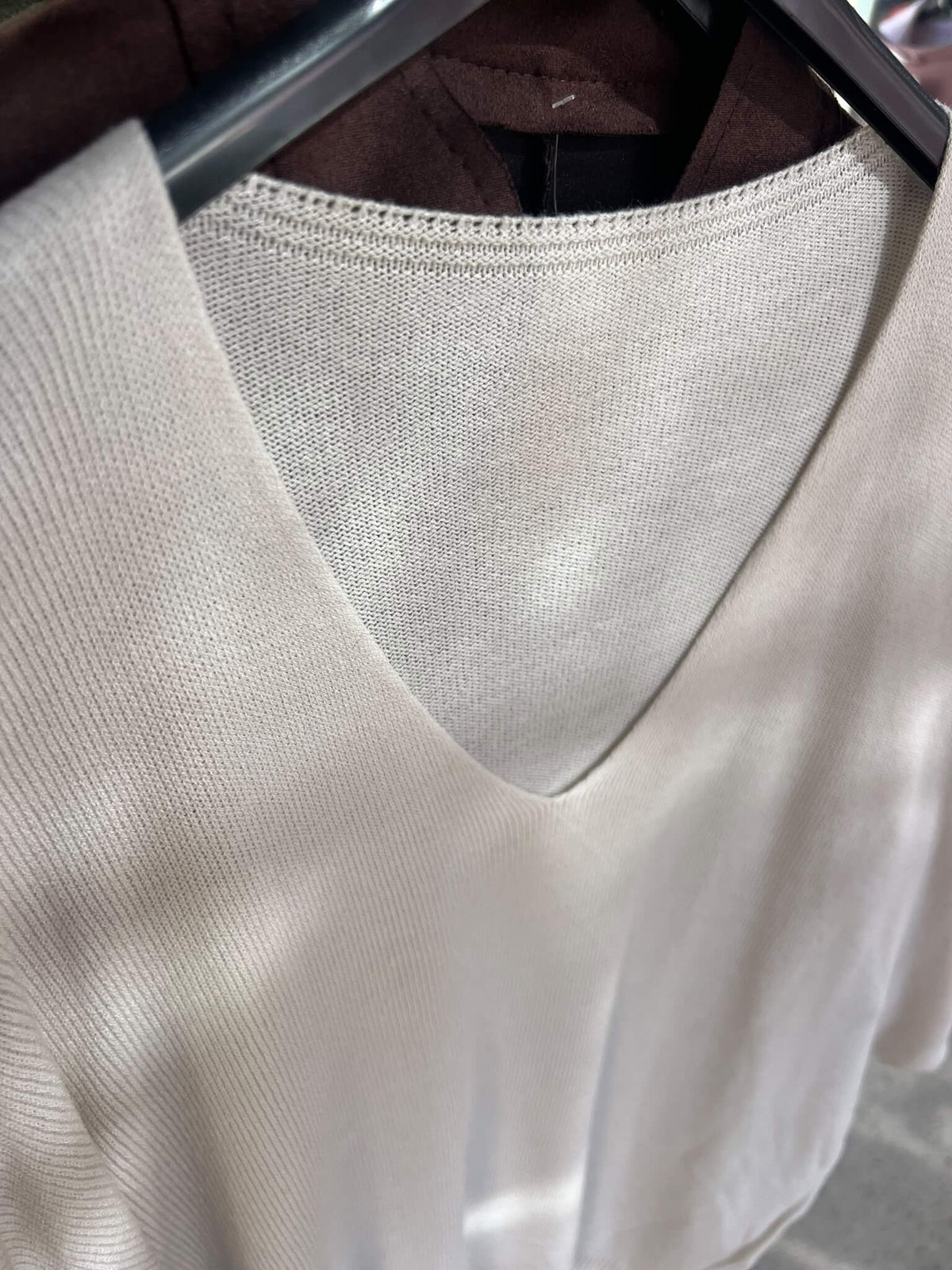 Jersey Punto Fino | Cuello en V Manga Murciélago