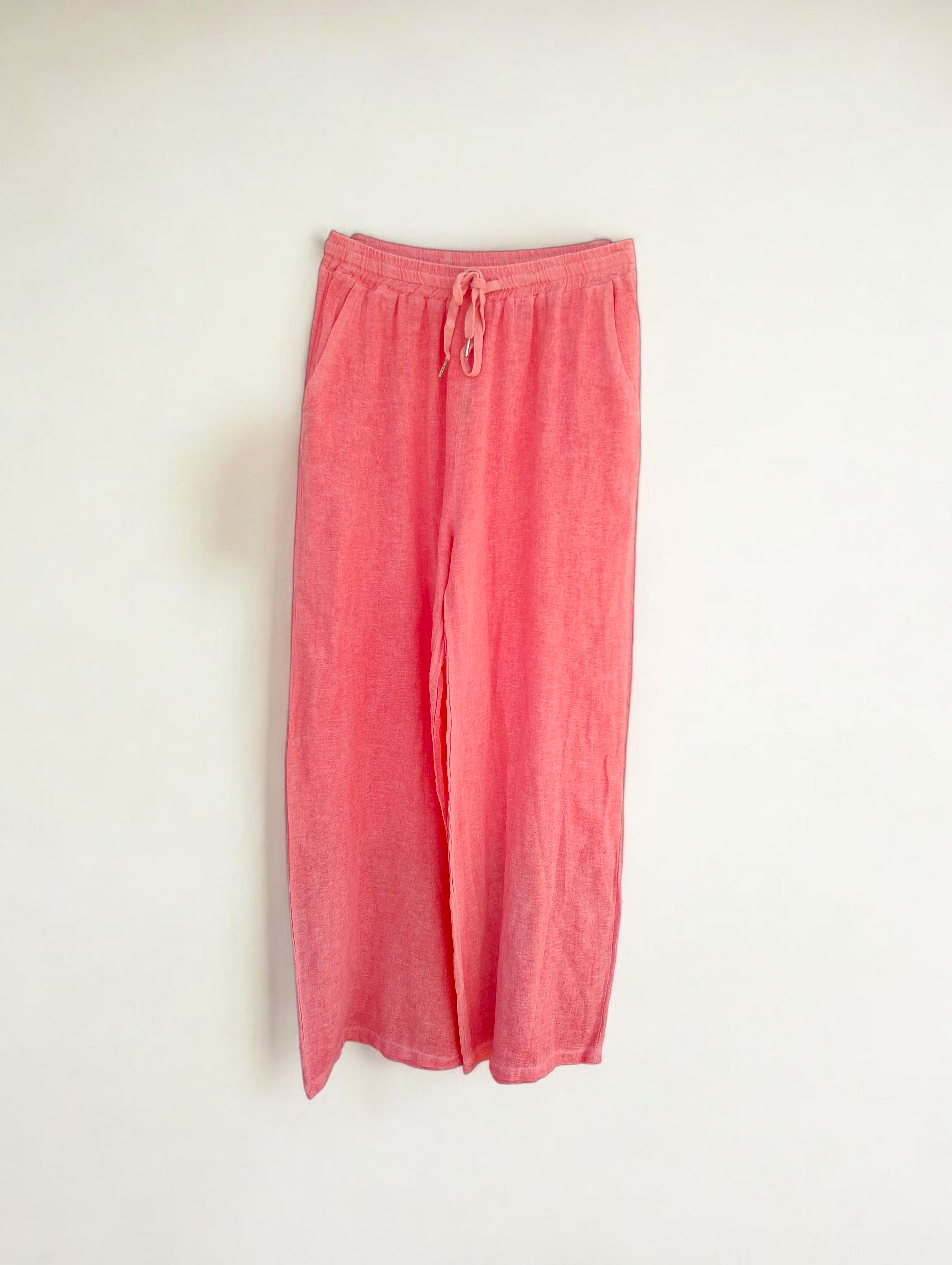 Pantalón Fluido de Algodón con Efecto Lino