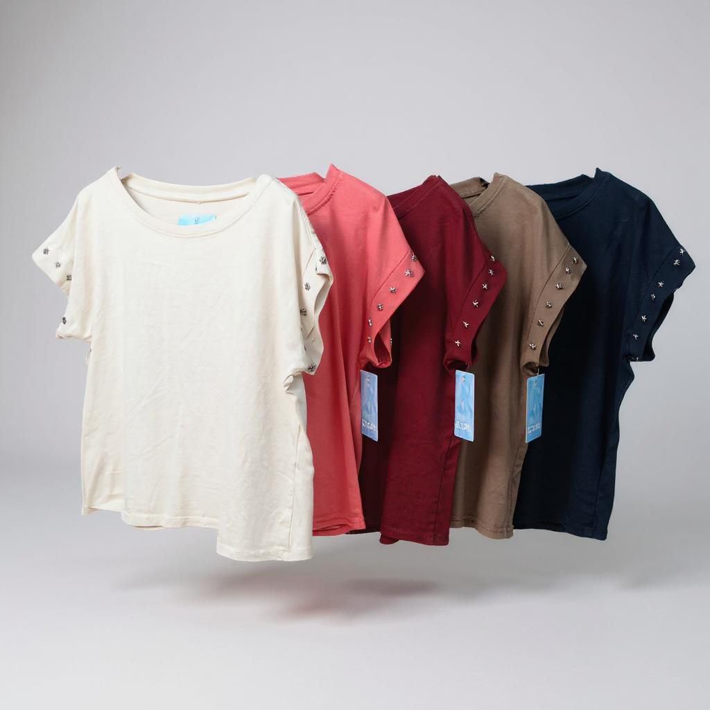 Camiseta de Algodón con Detalle de Estrellas