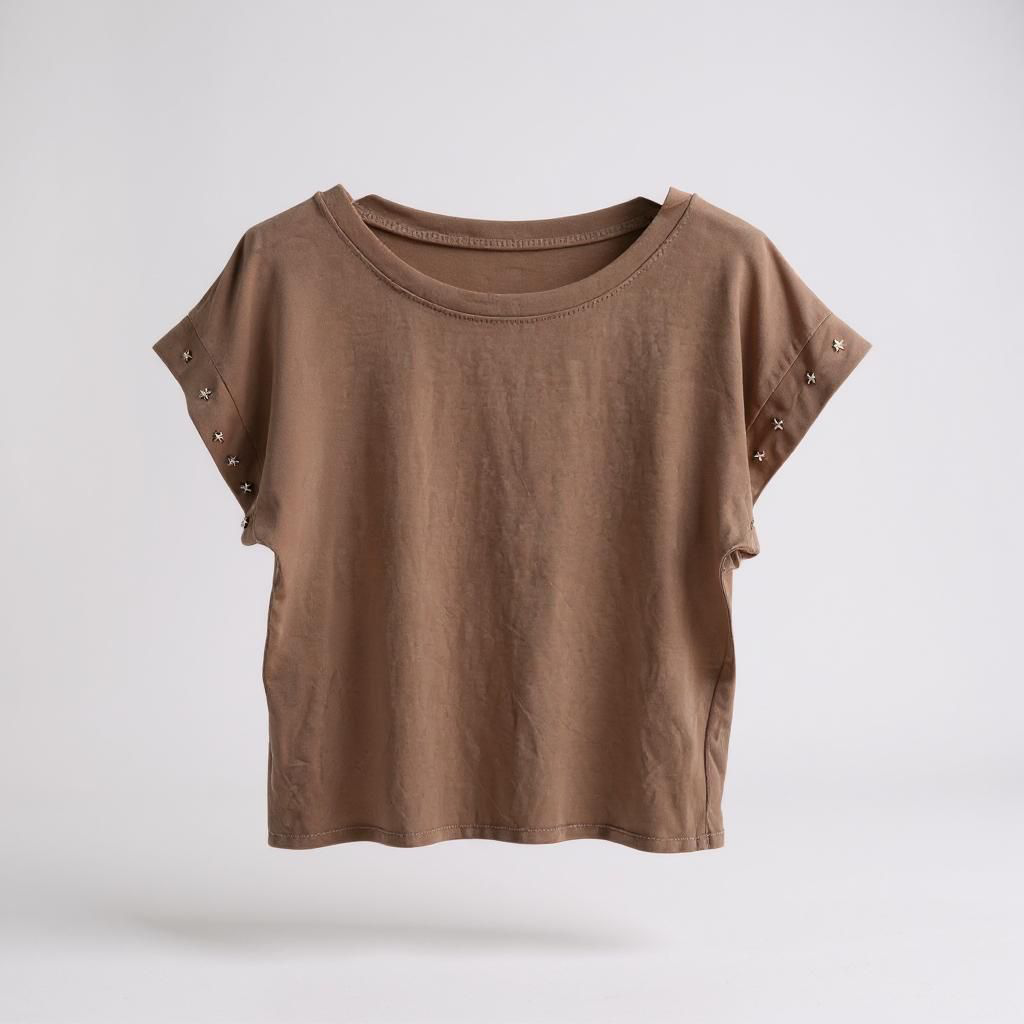 Camiseta de Algodón con Detalle de Estrellas