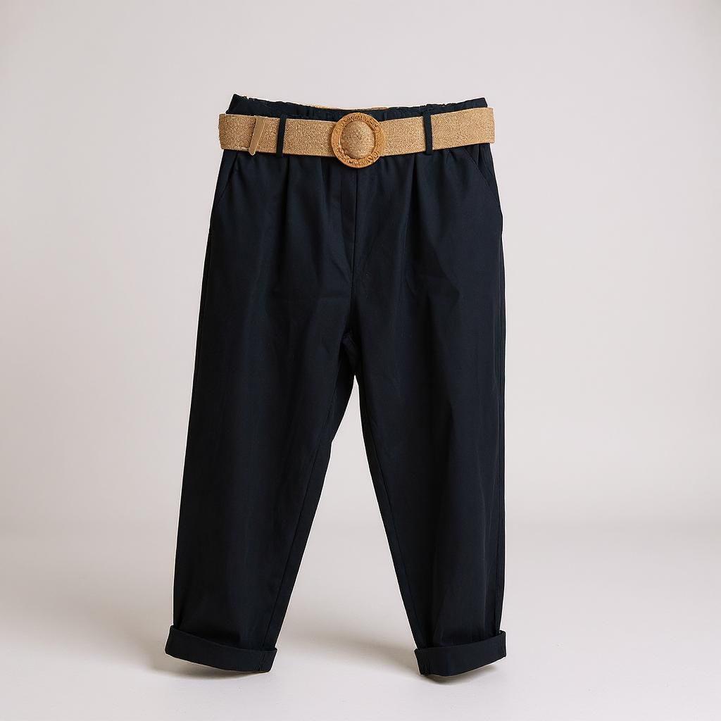 Pantalón Casual de Algodón con Cinturón elástico