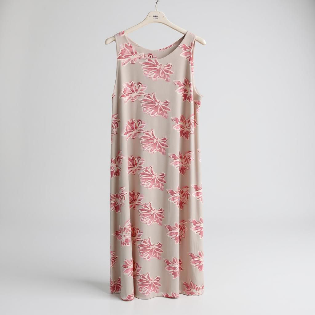 Vestido Largo de Licra Fría con Estampado Floral