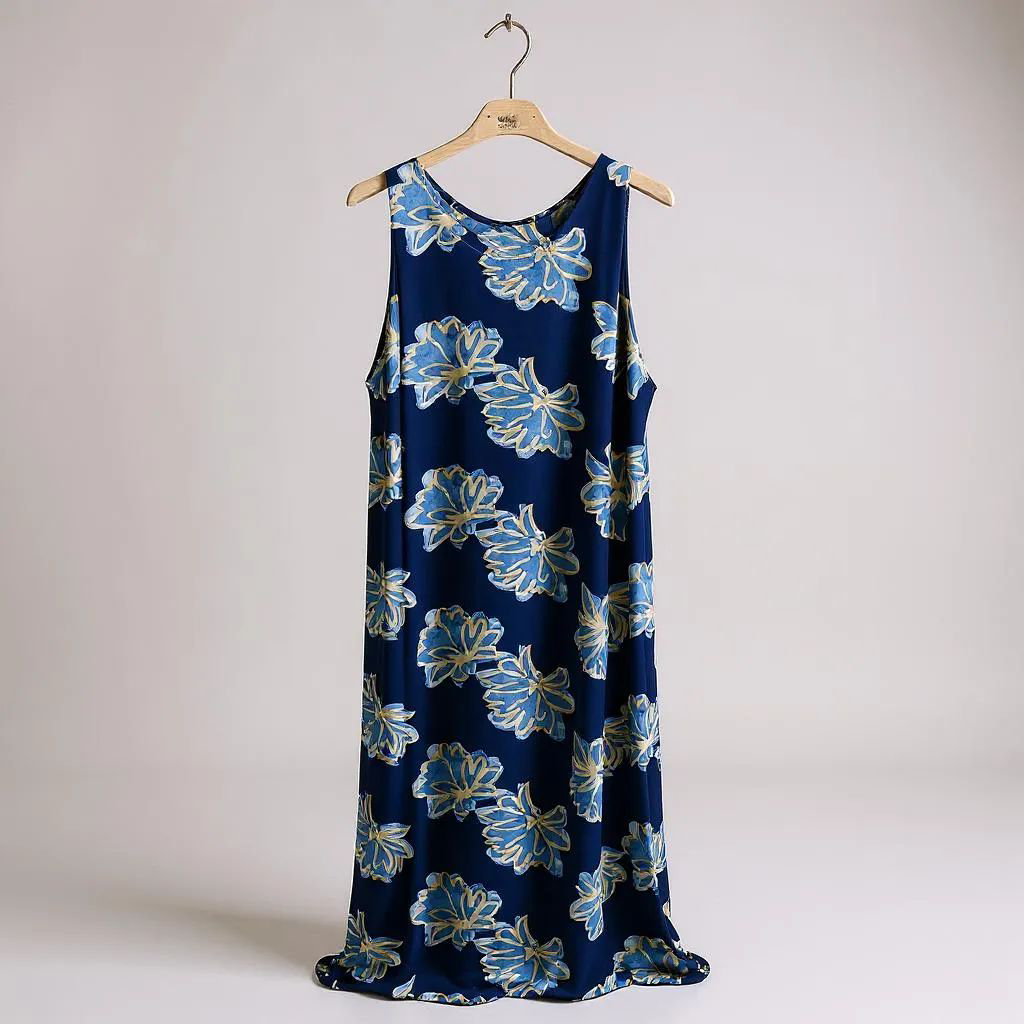 Vestido Largo de Licra Fría con Estampado Floral