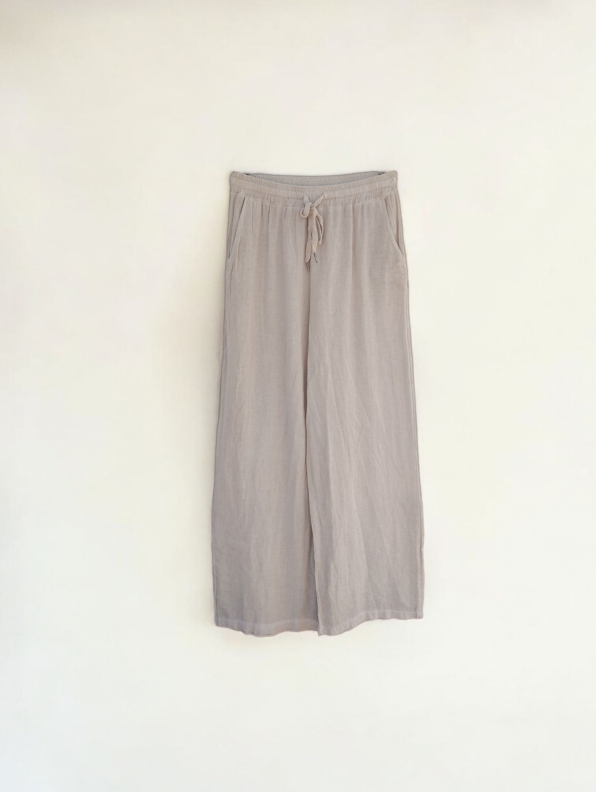 Pantalón Fluido de Algodón con Efecto Lino