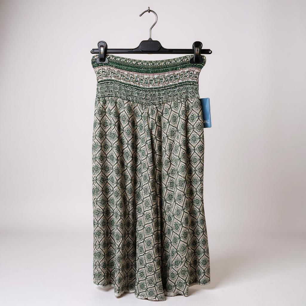 Pantalón efecto falda estampado étnico