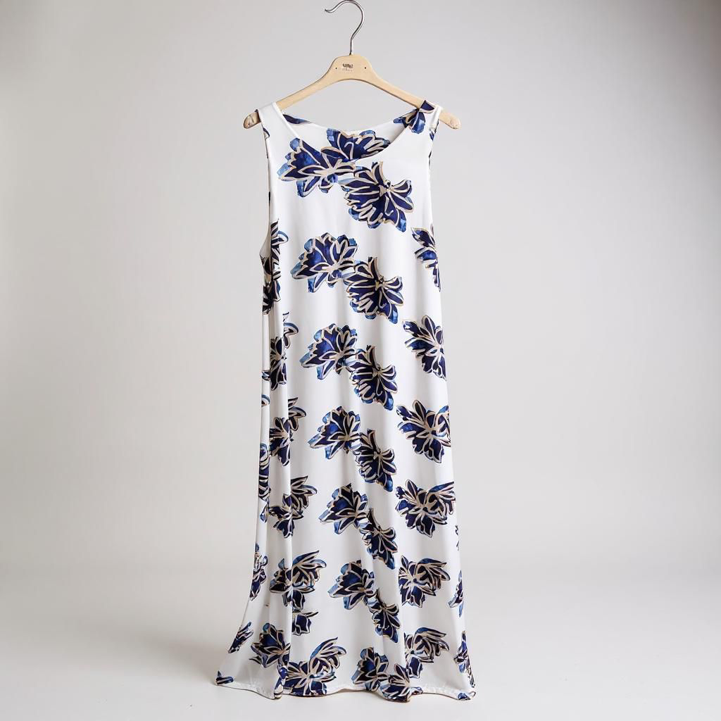 Vestido Largo de Licra Fría con Estampado Floral