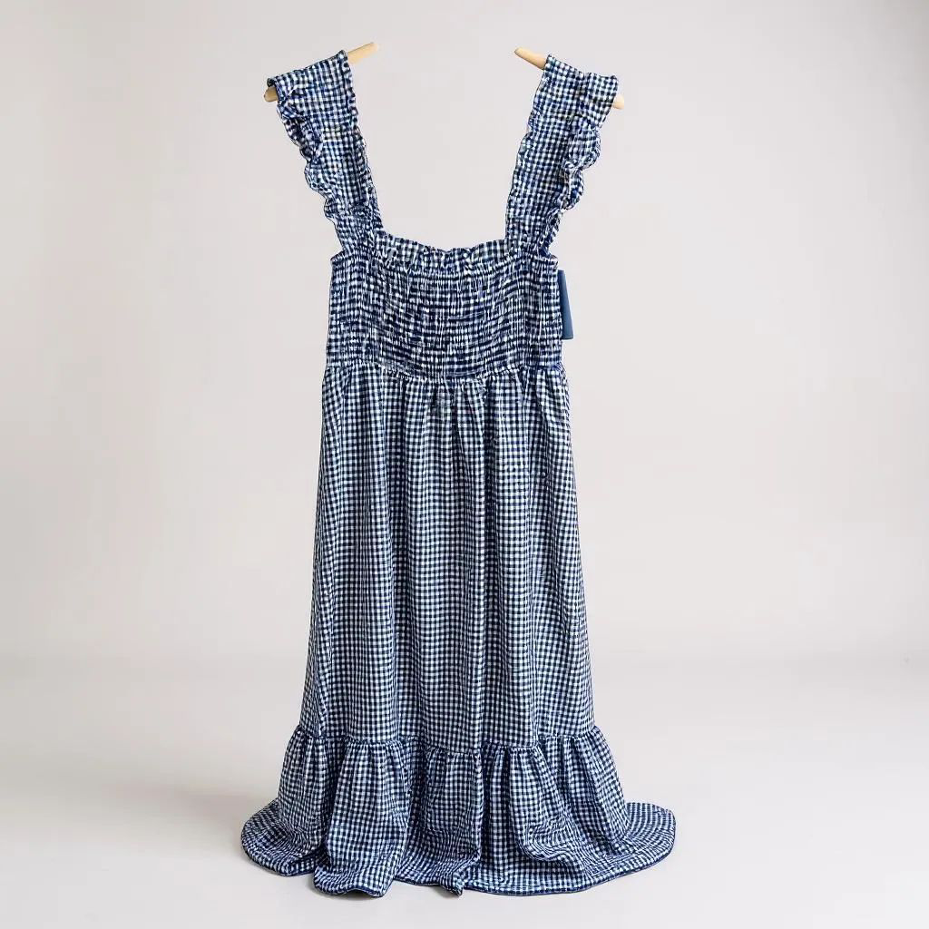Vestido Largo de Cuadros Vichy
