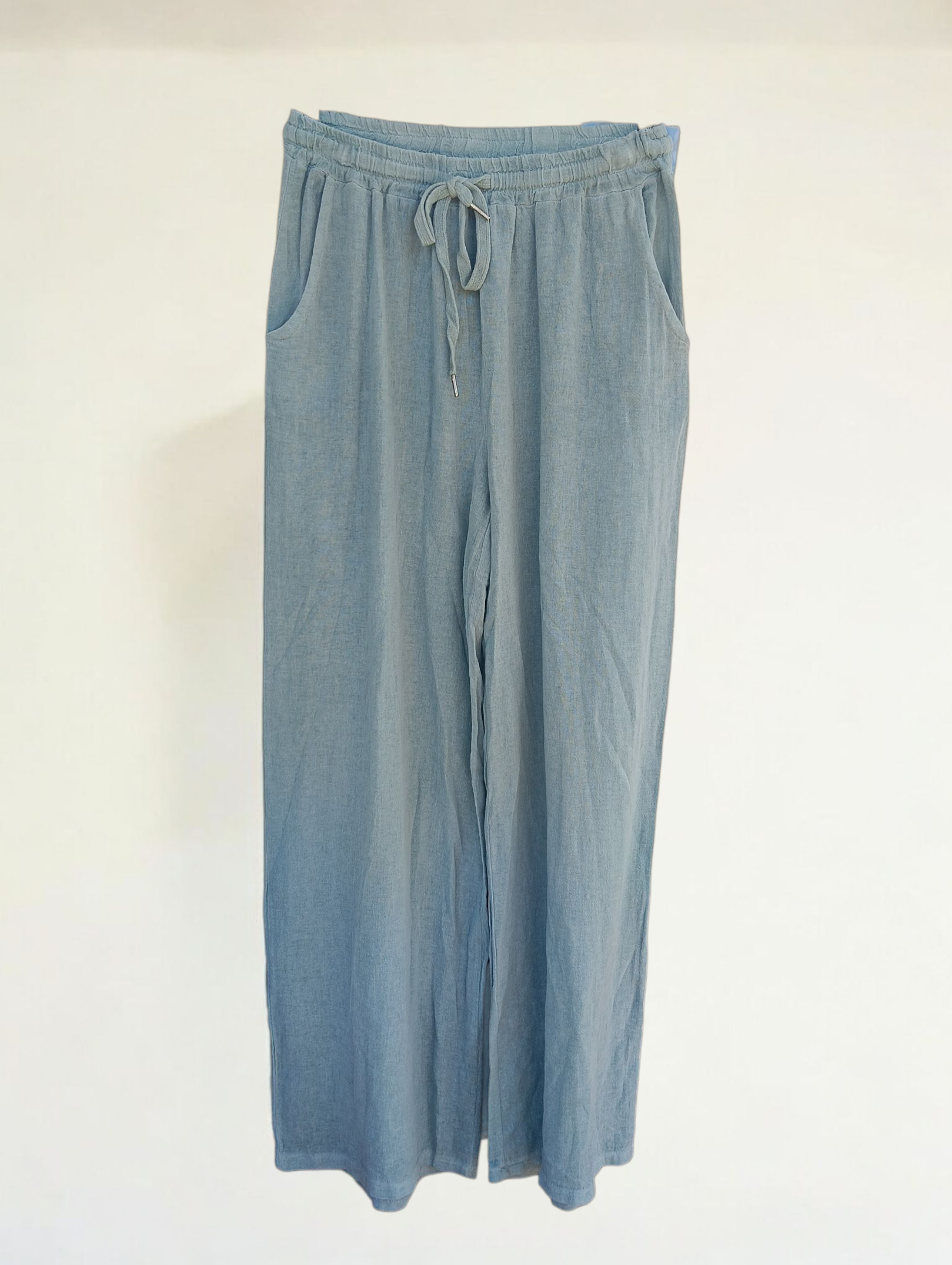 Pantalón Fluido de Algodón con Efecto Lino