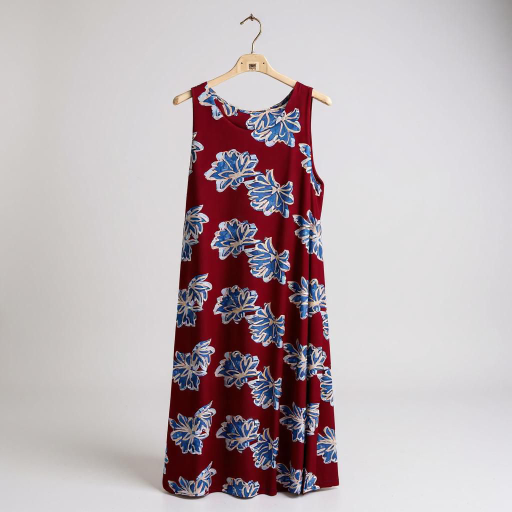 Vestido Largo de Licra Fría con Estampado Floral