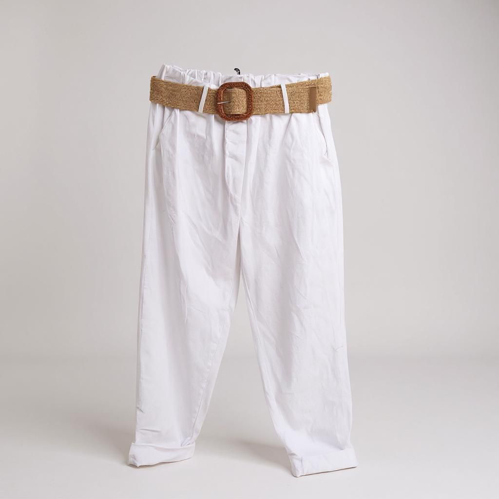Pantalón Casual de Algodón con Cinturón elástico