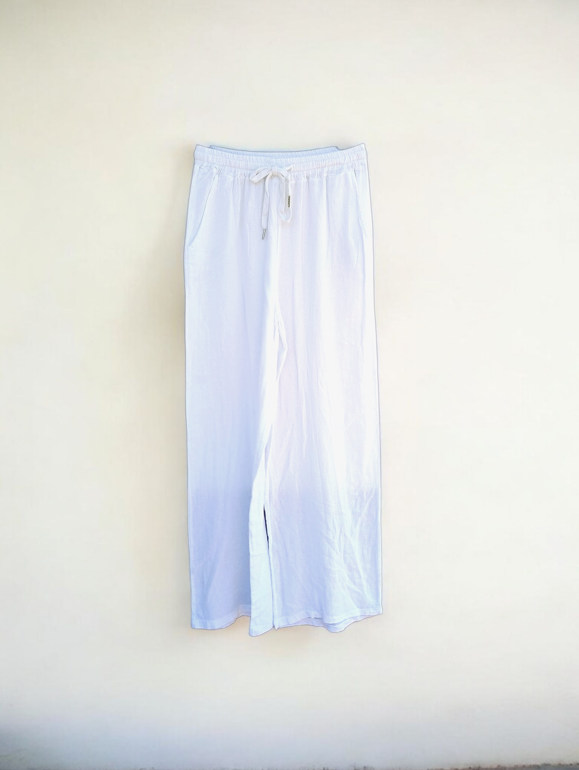 Pantalón Fluido de Algodón con Efecto Lino