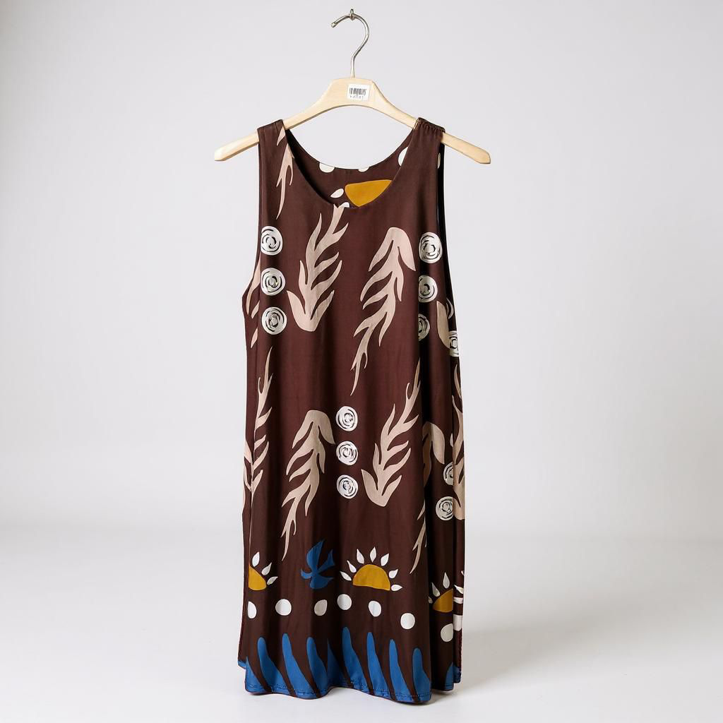Vestido midi licra fría estampados orgánicos