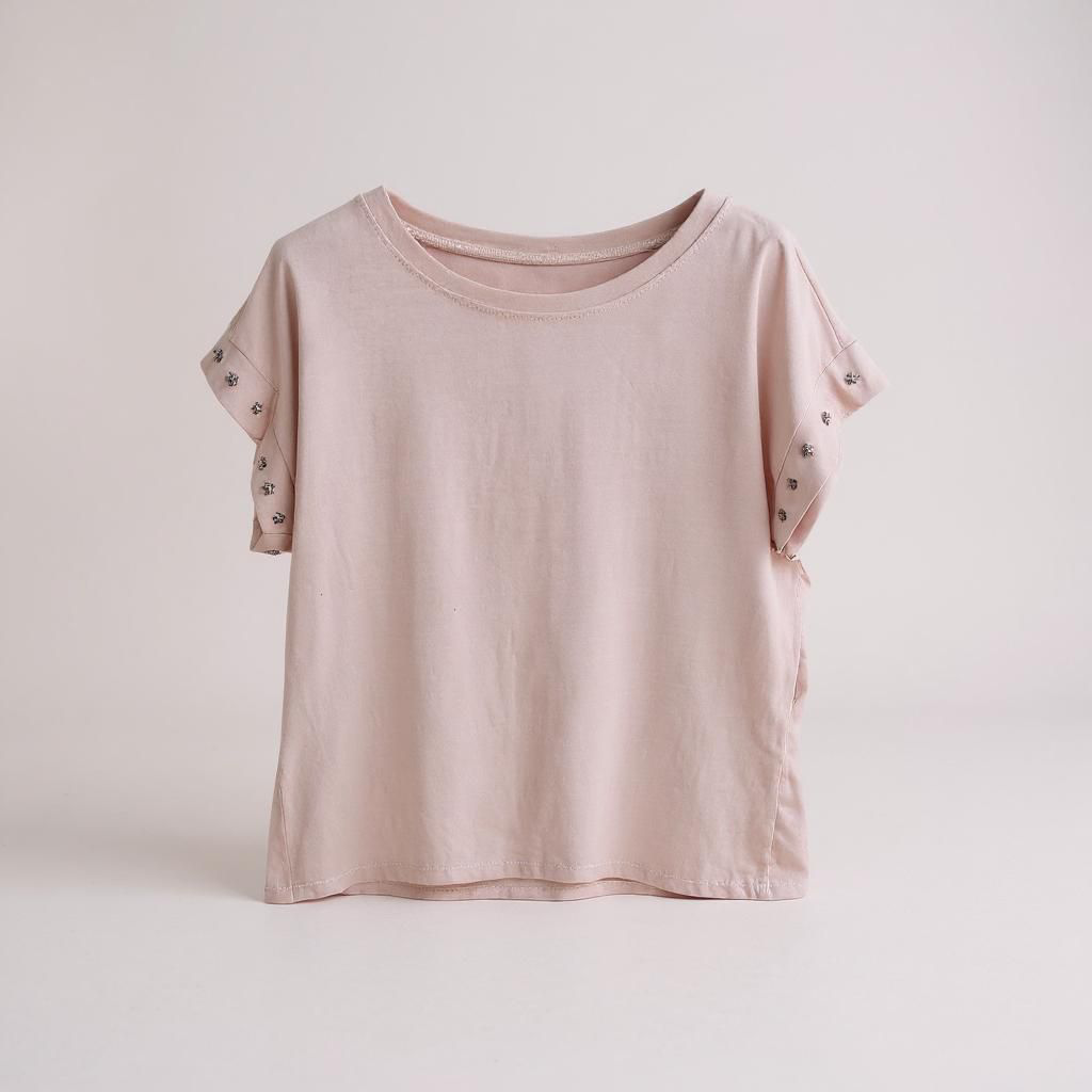 Camiseta de Algodón con Detalle de Estrellas