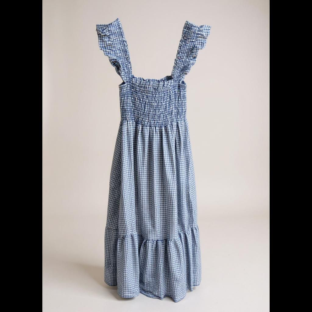 Vestido Largo de Cuadros Vichy