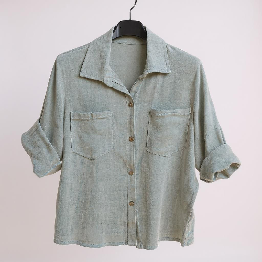 Camisa Oversize Algodón Efecto Lino