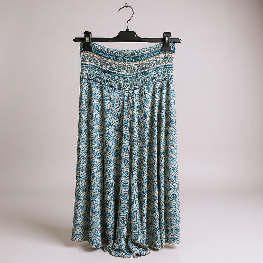 Pantalón efecto falda estampado étnico