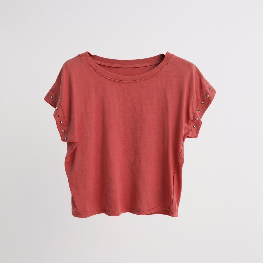 Camiseta de Algodón con Detalle de Estrellas