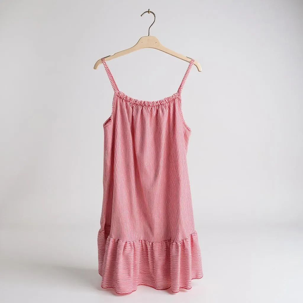 Vestido Corto Estilo Náutico con Volante