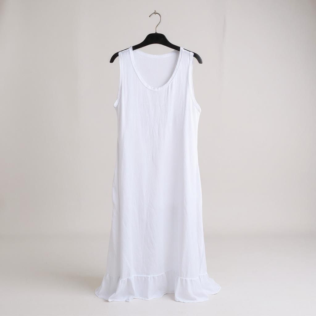 Vestido Largo de Tirantes con Volante Bajo