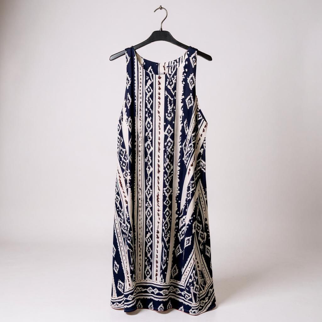 Vestido de Tirantes con Estampado Geométrico Étnico